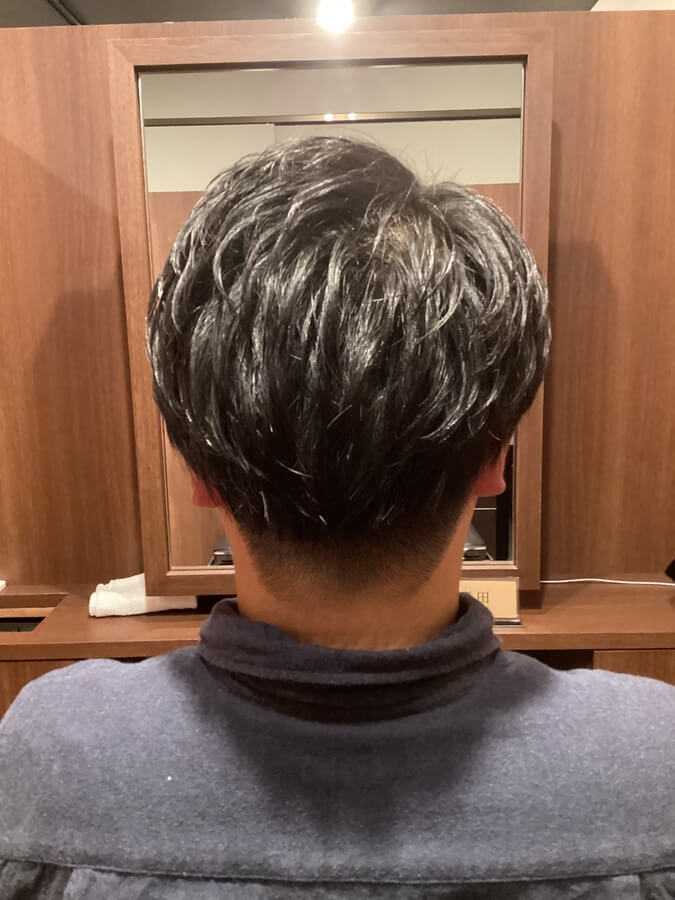 ツーブロック×センターパート