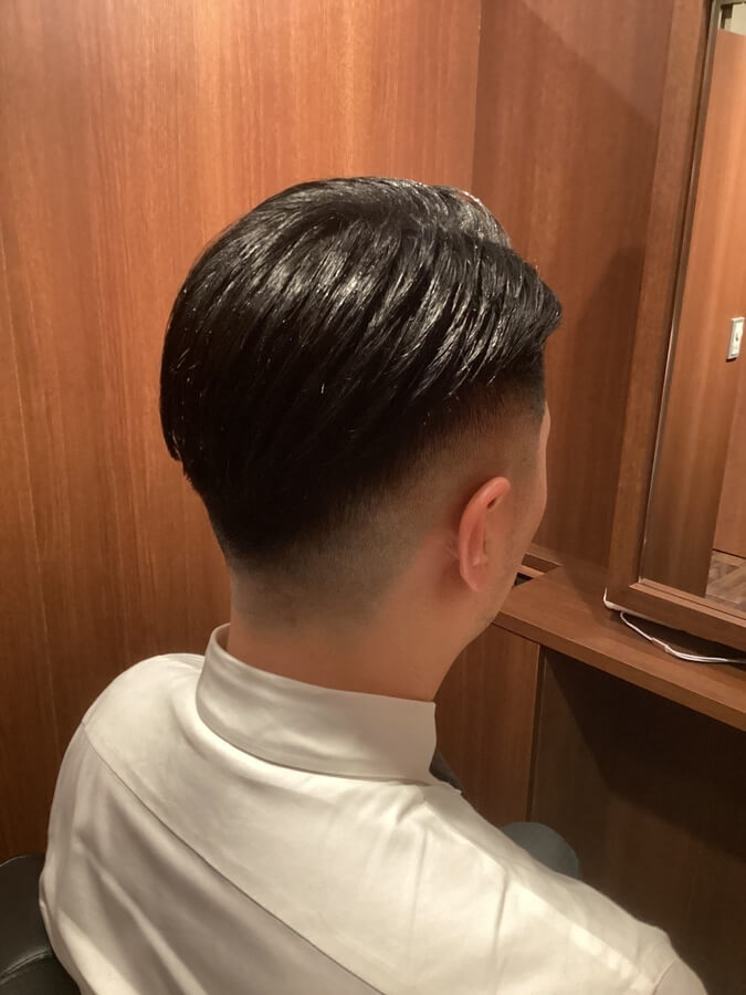 ツーブロック×フェード×七三