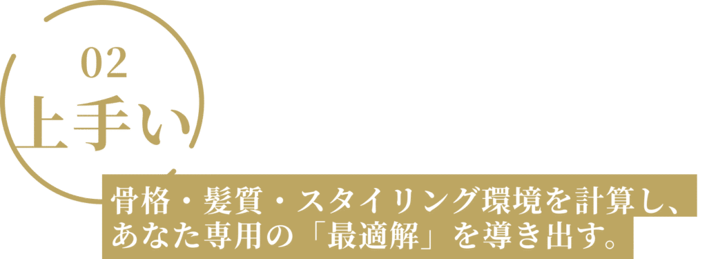 骨格・髪質・スタイリング環境を計算し、あなた専用の「最適解」を導き出す。